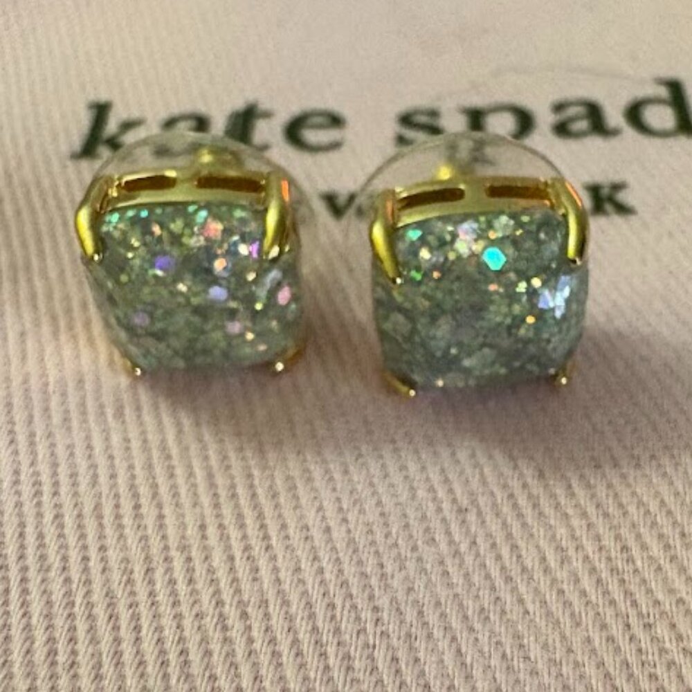 Kate Spade New York Glitter Crystal Square Stud Earrings